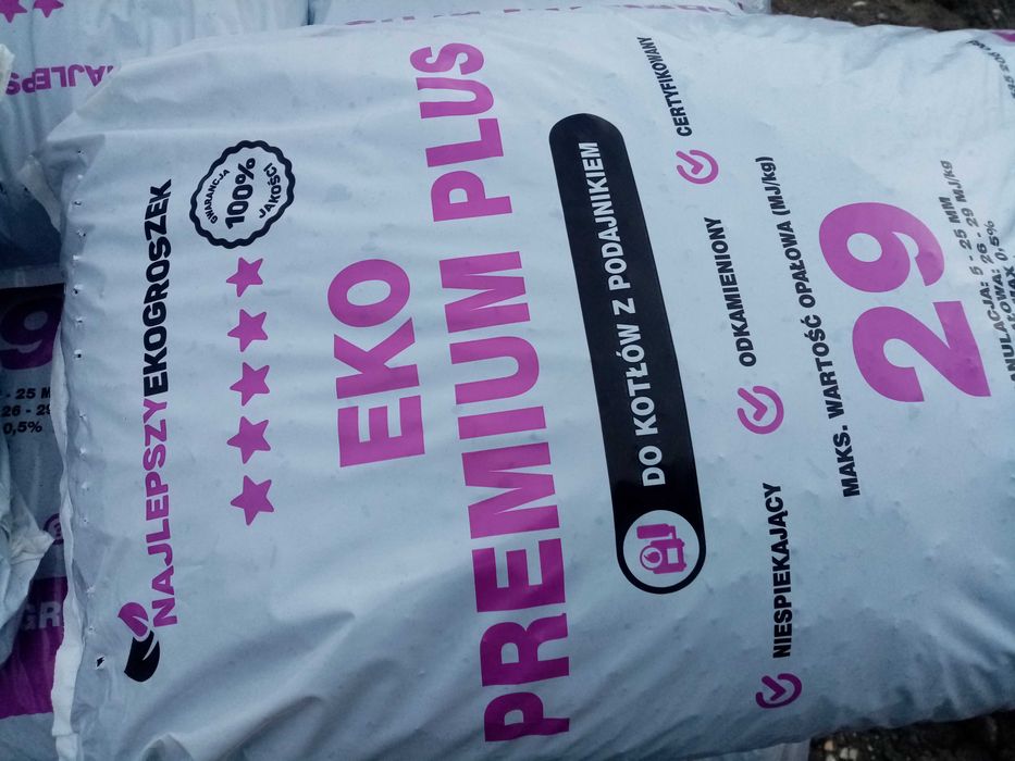 Węgiel Groszek PREMIUM PLUS  29 Mj   pellet poltarex, sobianek ogień
