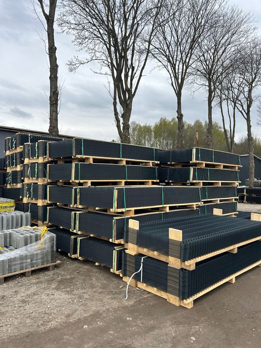 Ogrodzenie panelowe 3D KOMPLET slupki panele podmurówki obejmy BRAMY