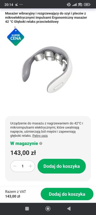 Masażer  do szyi i pleców