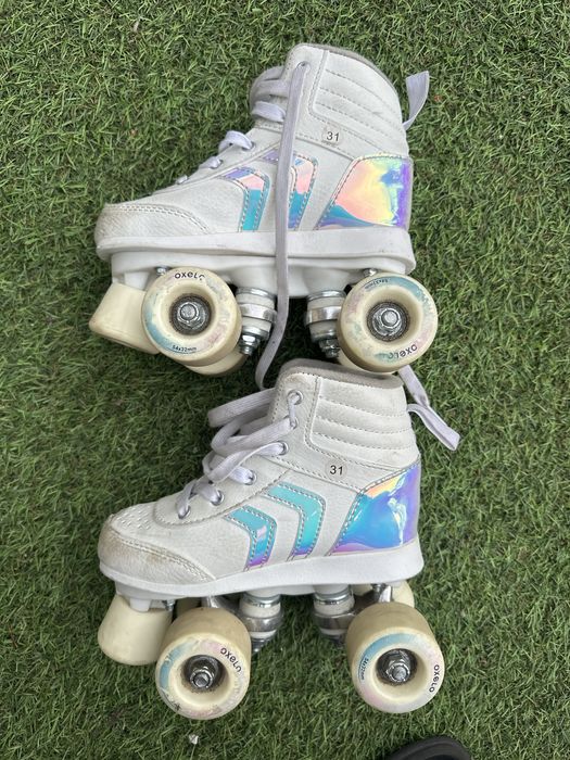 Wrotki dziecięce Oxelo Quad 100 holograficzne – rozmiar 31
