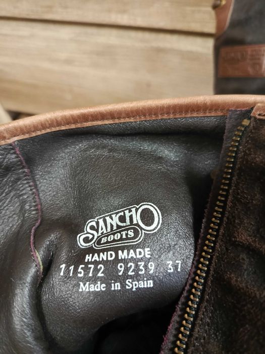 Sancho Boots skórzane kozaki zamszowe brązowe Hand Made 37