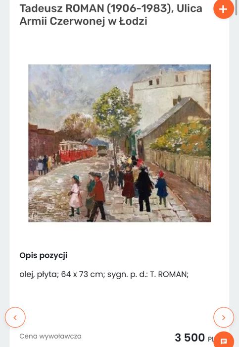 Tadeusz Roman „Ulica Armii Czerwonej w Łodzi” – obraz olejny