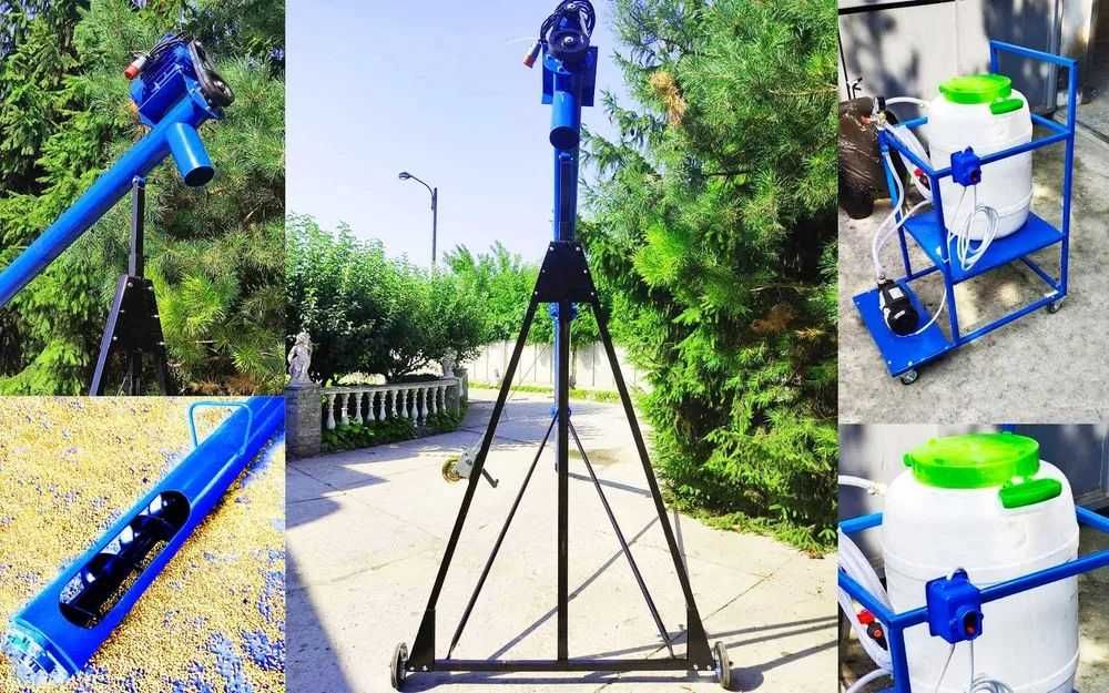 Шнек Ø159*8м*380В с подборщиком зерна, винтовой конвейер, навантажувач