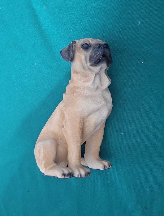 Cão Boxer, vintage, artesanal, com 17cm