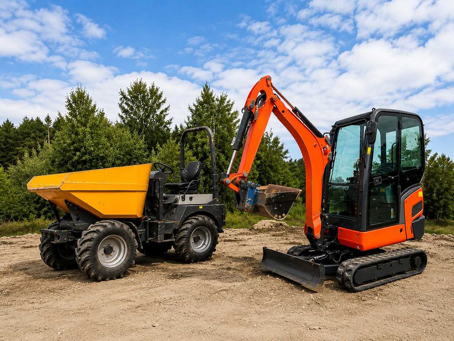 Koparka minikoparka Kubota kabina 1,8T + wozidło 2T