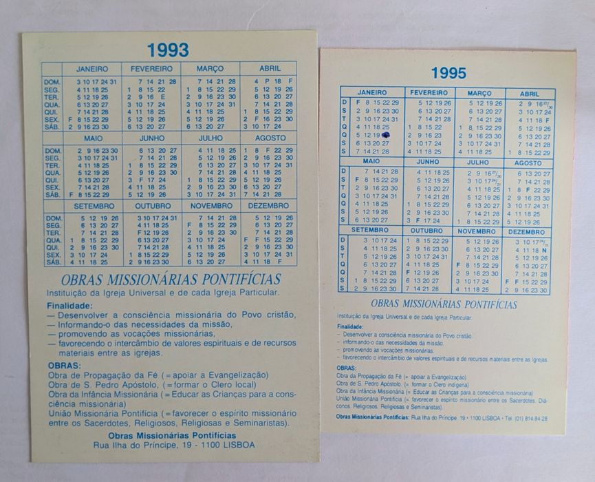 Calendários de motivos Regiosos