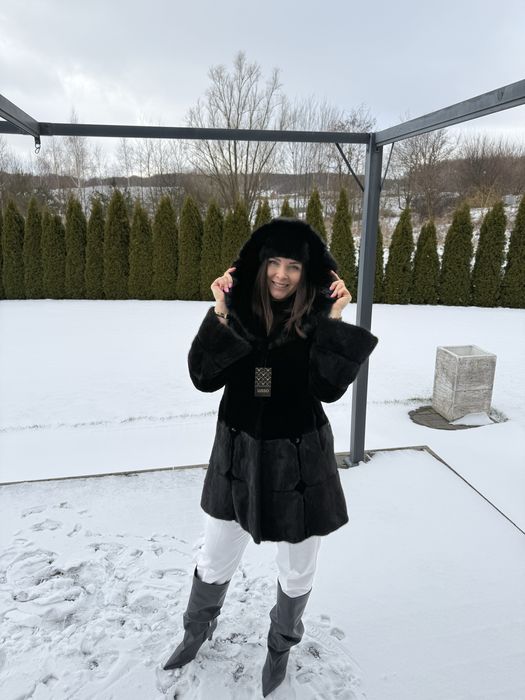 Futro naturalne z norek nowe S M