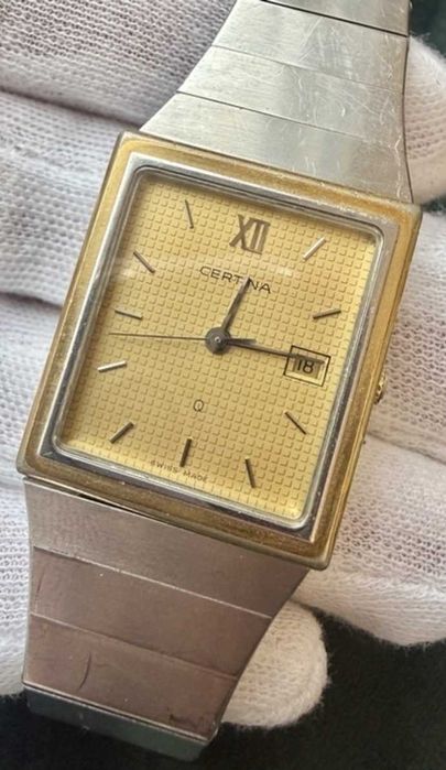 Чоловічий вінтажний швейцарський годинник Certina Q Tank