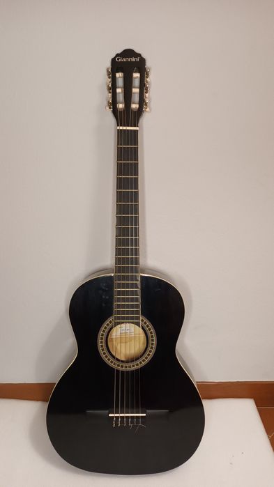 Guitarra Clássica de Criança Gianinni Preta + Mala