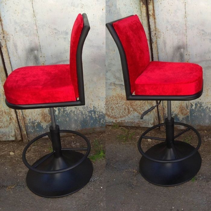 Барный стул велюр пневматический Кинг казино