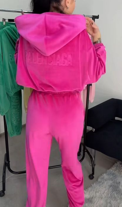 Dres damski hit welur Balensiaga M pink,chocolate