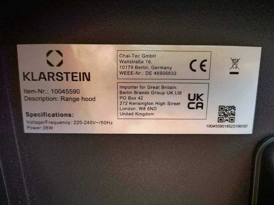 Кухонна витяжка Klarstein 60 см з Німеччини. Акційна ціна!