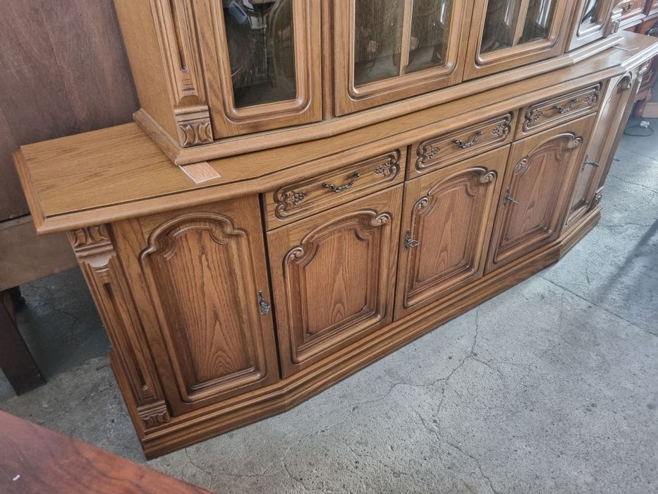 komoda dębowa witryna serwantka biblioteczka