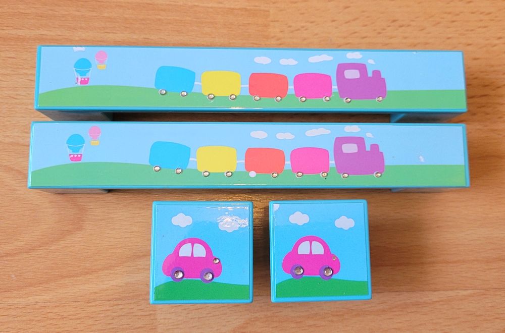 Uchwyty rączki gałki dziecięce ciuchcia pociąg samochód auto Nursery