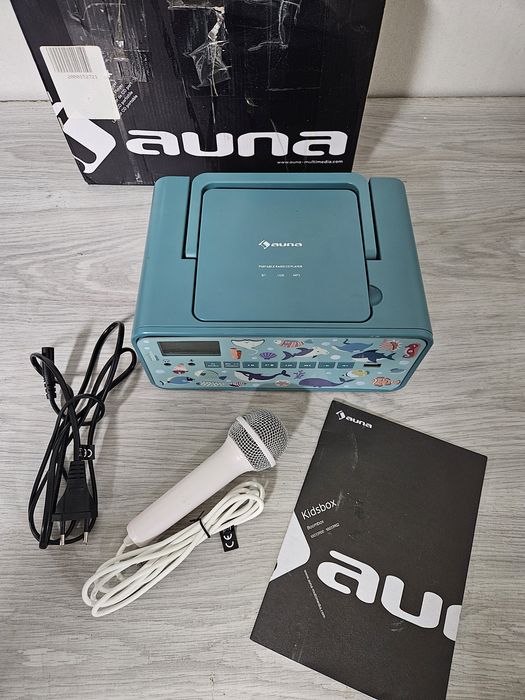 Auna Kids Box – boombox dla dzieci z mikrofonem, Bluetooth, USB i CD