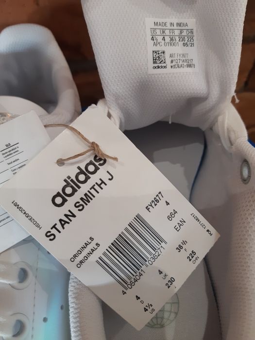 Adidas Stan Smith J nowe sneakersy trampki białe holograficzne 36 2/3