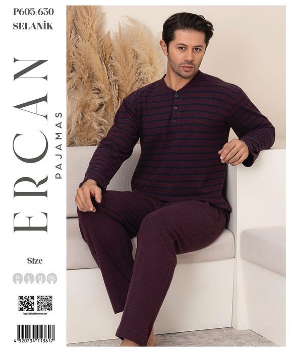 Піжама чоловіча тепла трикотаж на байці  Ercan Туреччина  р.M-2XL