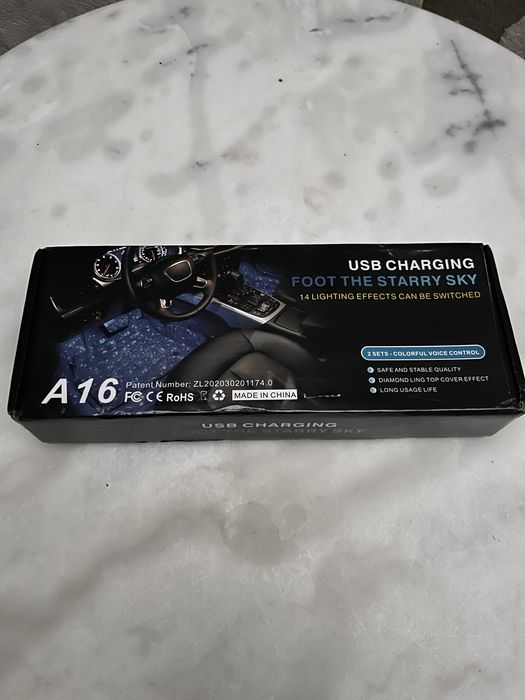 Luzes interior carro USB com comando