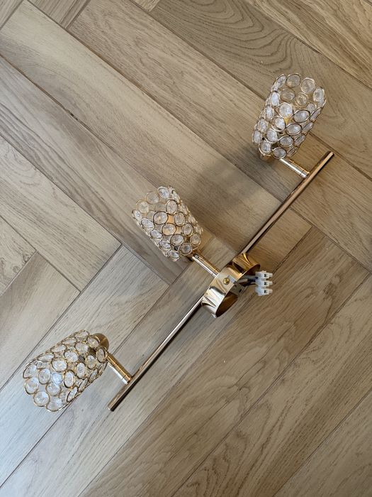 Lampa ścienna listwa 3X40W G9 mosiądz