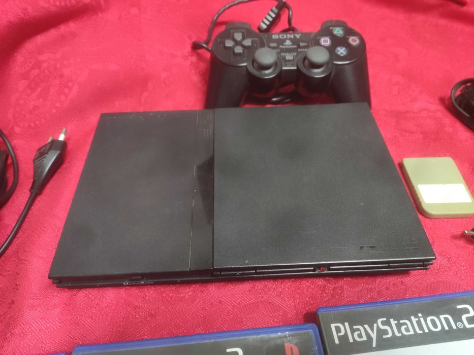 Playstation 2 Slim ( completa)- 1 comando original - cartão - 4 jogos