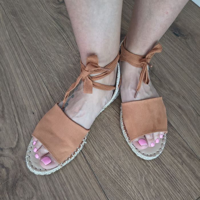 Espadryle sandały baleriny brązowe nowe