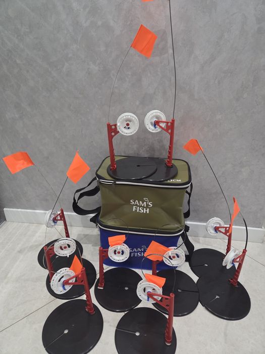 АкцияЖерлица оснащенная   +сумка  рыболовная  с стопором хорошее качес