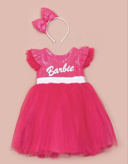 Рожеве пишне плаття сукня барбі пайетки 4 роки 104 см