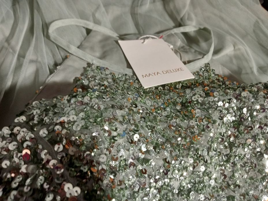 sukienka Andrzejki Sylwester cekiny tiul Maya de luxe