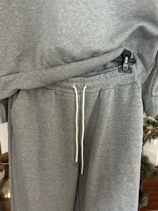 Dres ocieplany komplet dresowy damski bawełniany szary M L XL 2XL