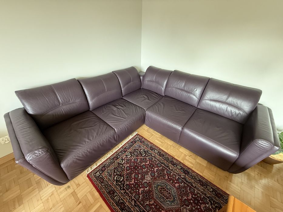 Narożnik skórzany kolor śliwka