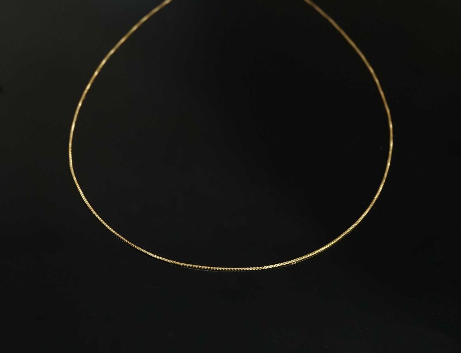 Złoto 585 - złoty łańcuszek kostka 45 cm