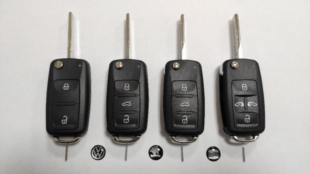 Выкидной ключ VW, Skoda, Seat, на 2, 3, 4, 5 кнопок после 2009г.в.