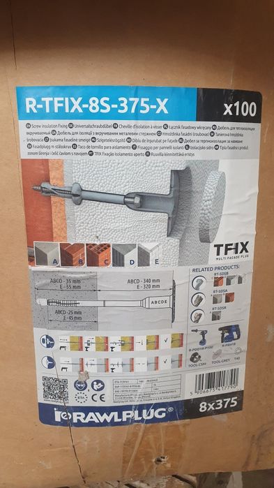 Kolki montażowe do styropianu R-TFIX-8S-375-X,167szt.