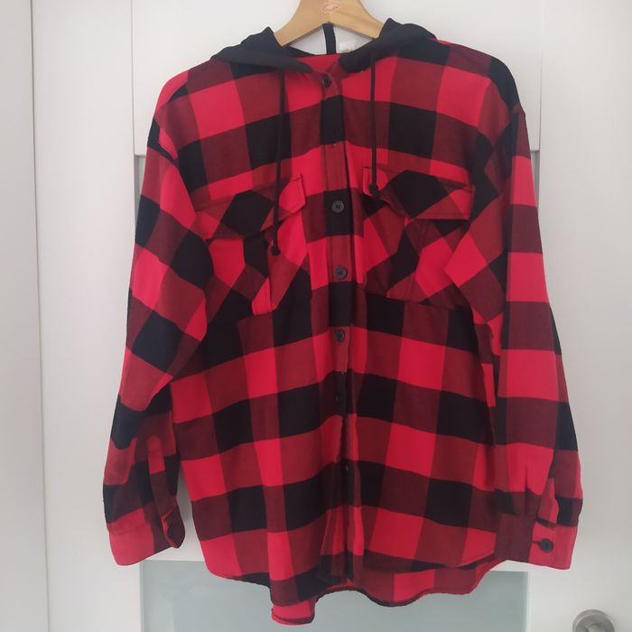 Koszula w kratę z kapturem H&M divided rozmiar S