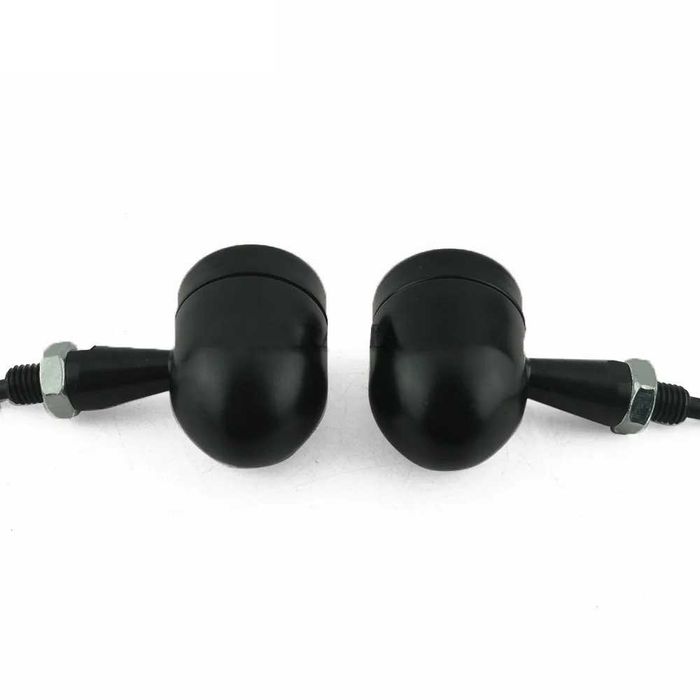 Par de mini piscas LED bala 12V para moto — âmbar universal