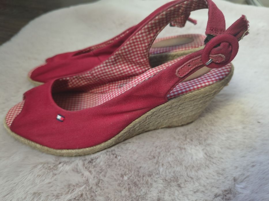 Tommy Hilfiger espadryle 36 | czerwone | koturn | sandały | lato |