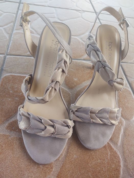Buty szpilki 39 szare zamszowe