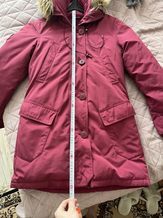 Пуховик куртка пальто жіноча super dry бордова 42-44 розмір