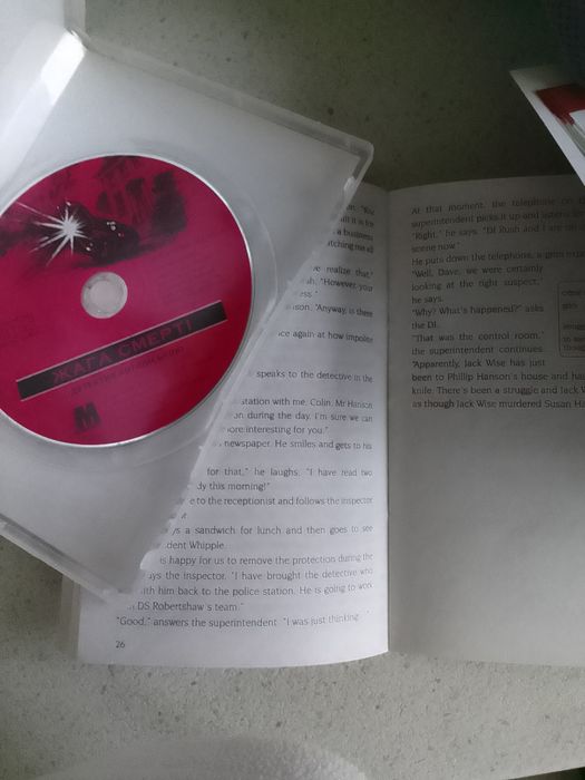 На английском языке с диском для изучения  английского языка.