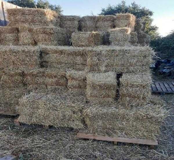 variada gama de fardos para alimentacao animal e lenha variada