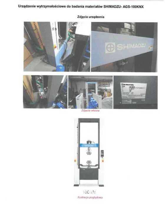 Maszyna wytrzymałościowa AGS-x100kN SCHIMADZU