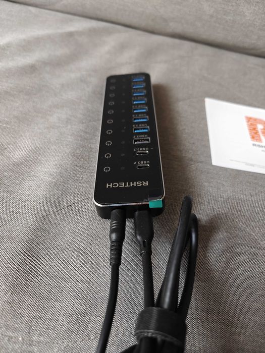 RSHTECH Koncentrator hub USB 3.2/USB-C 10-portowy 60W 10Gb/s