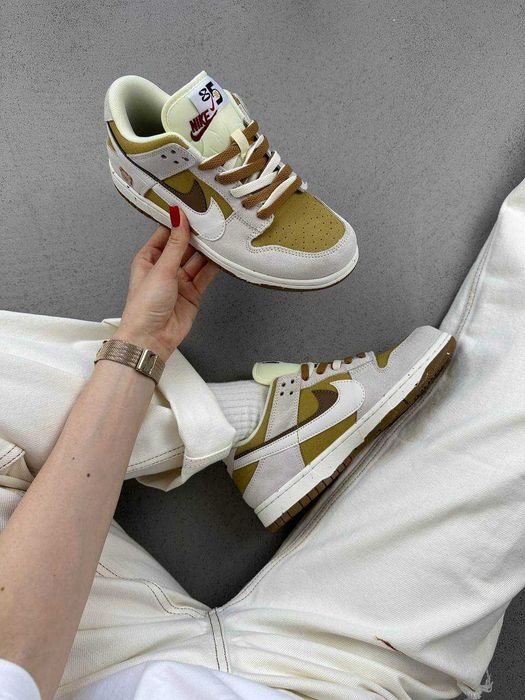 Мужские кроссовки Nike SB Dunk Low SE 85 Double Swoosh Grey Khaki Bear
