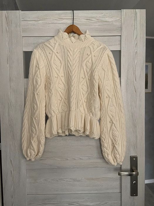 Sweter z baskiną kremowy ZARA