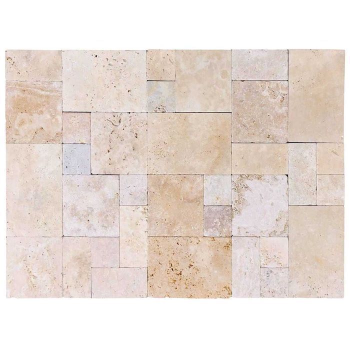 Płytki Trawertyn Classic Light Piccolo bębn komplet 0,720 m2 JAPANDI rzymski mała mozaika bezowy płytka