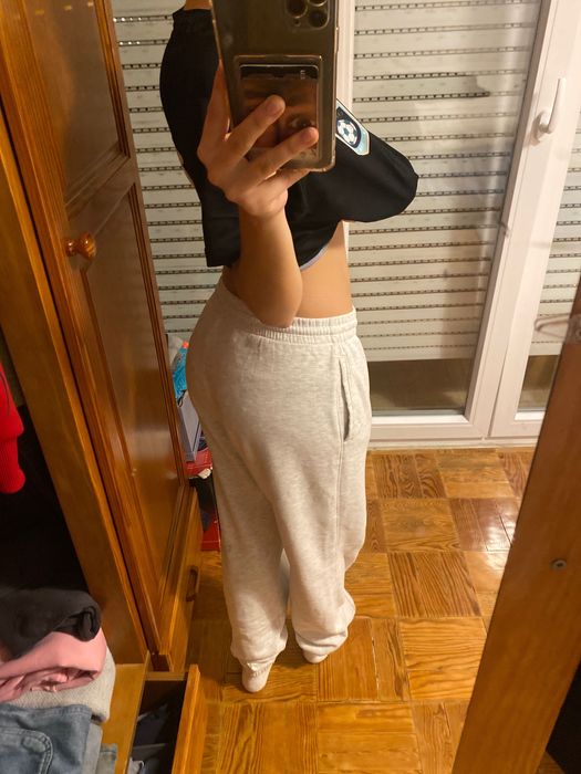 cinzentos calças de fato/treino