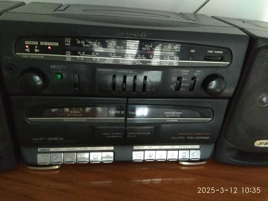 двухкассетник Шарп магнитофон автореверс