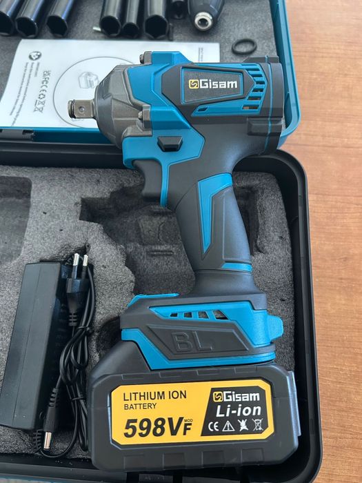 Gismo 1200N.M Torque Brushless Chave de impacto elétrica 1/2 polegada Chave de fenda sem fio Ferramenta elétrica para Makita 18V Bateria Pin