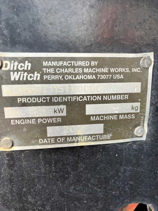 Ditch Witch RT 115 — ЛИШЕ 1300 мтг! — Унікальний стан — 3в1 + Плуг