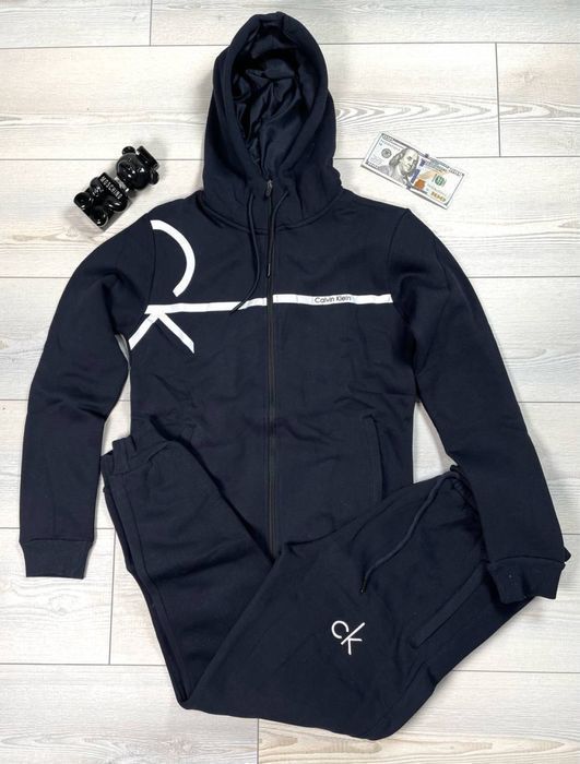 ЗИМНИЙ НА ФЛИСЕ черный мужской костюм оригинал calvin klein